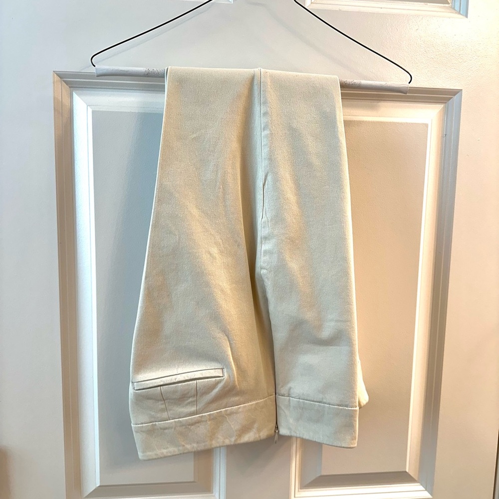 Talbots Cream Cropped Pants - Women's Ankle Length